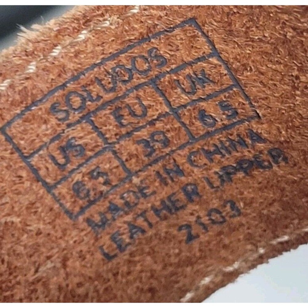 Soludos Shea Interlocking Leather Slide Tan Sandals Size 8.5 NWOB Minimalist - Picture 2 of 10